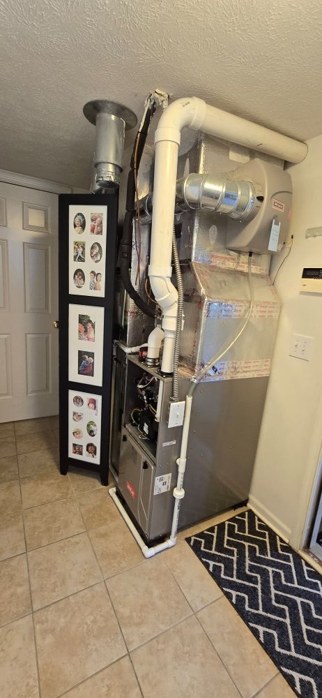 Installed gas furnace and venting inside a customer's home