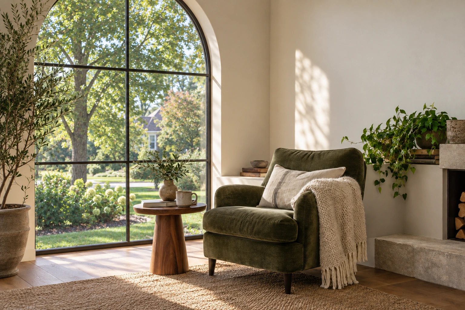 Peaceful home interior with natural light